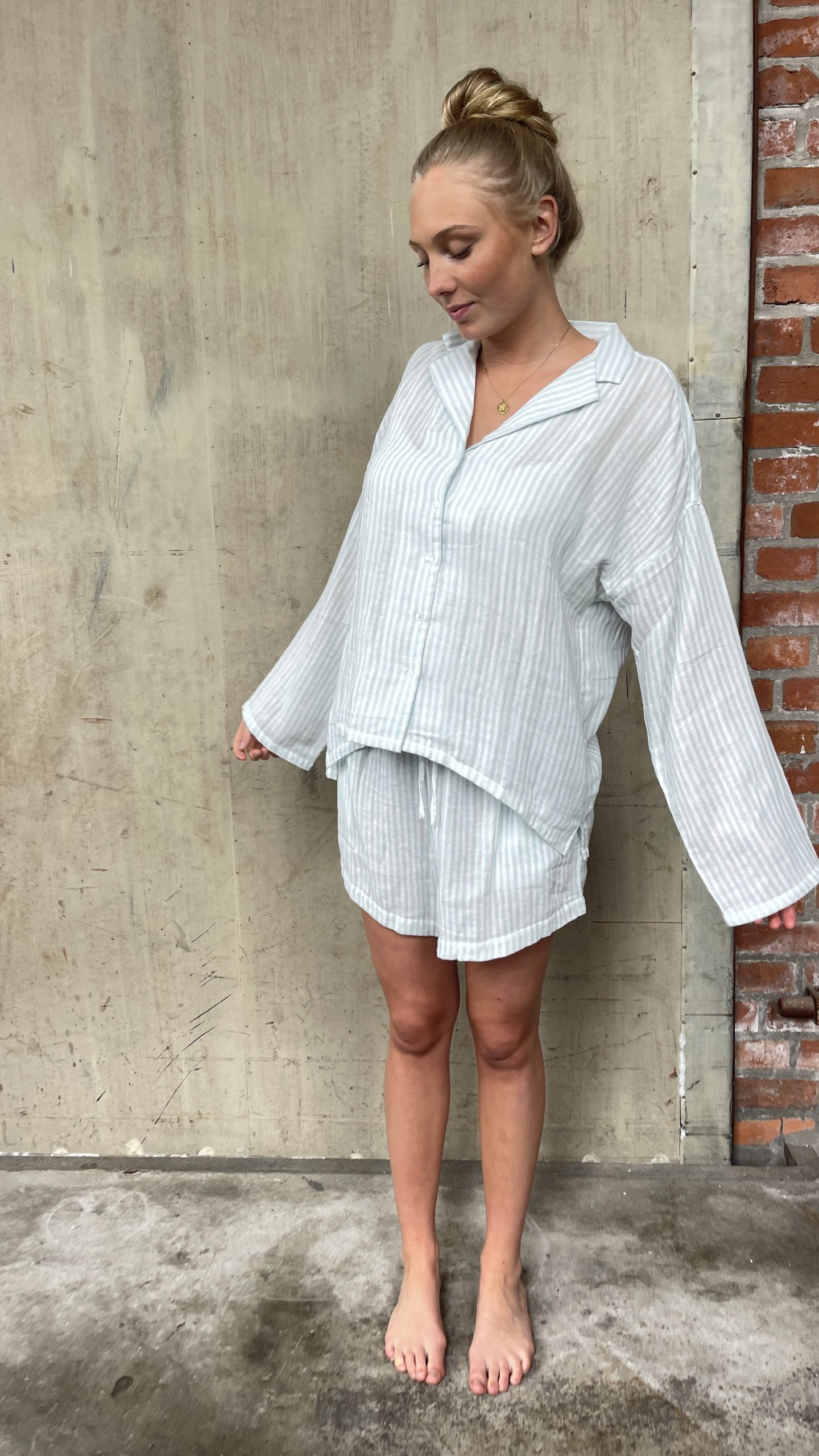 Toulon stripe muslin shorts organic