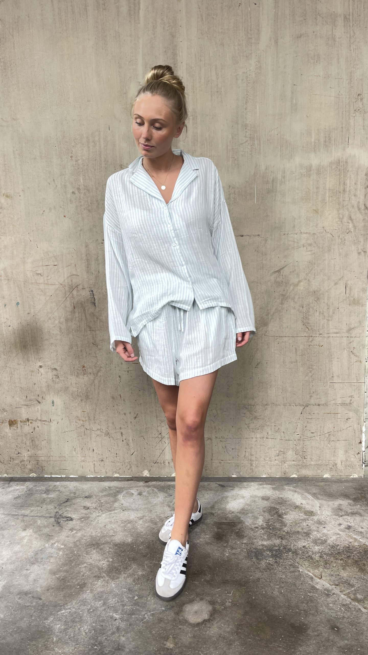 Toulon stripe muslin shorts organic - Image 5