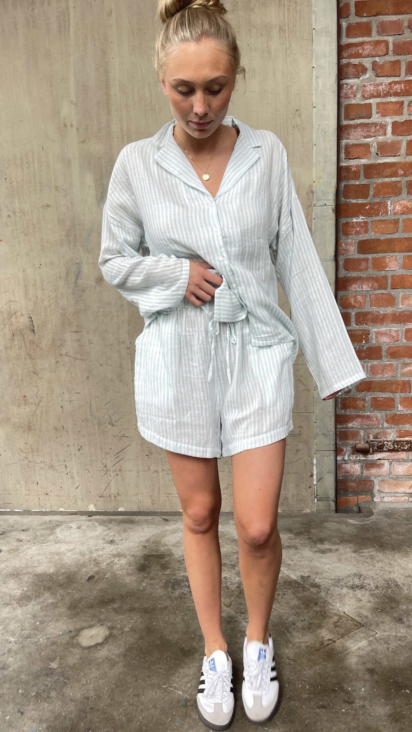 Toulon stripe muslin shirt organic - Image 2