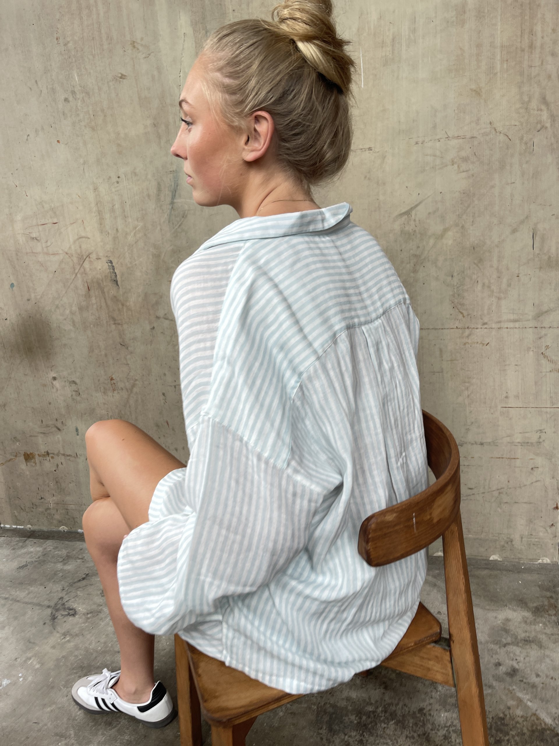 Toulon stripe muslin shirt organic - Image 3